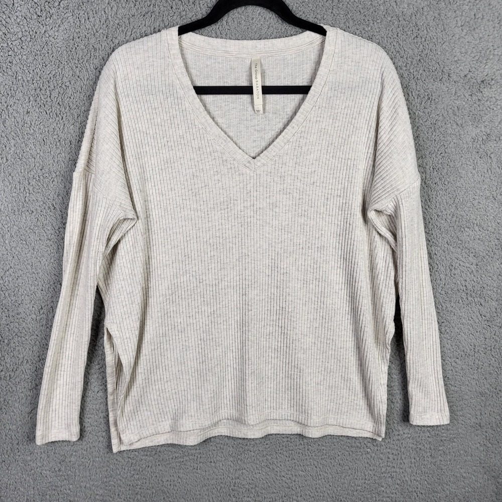 The Group babaton Rib V-neck long sleeve top Size L
